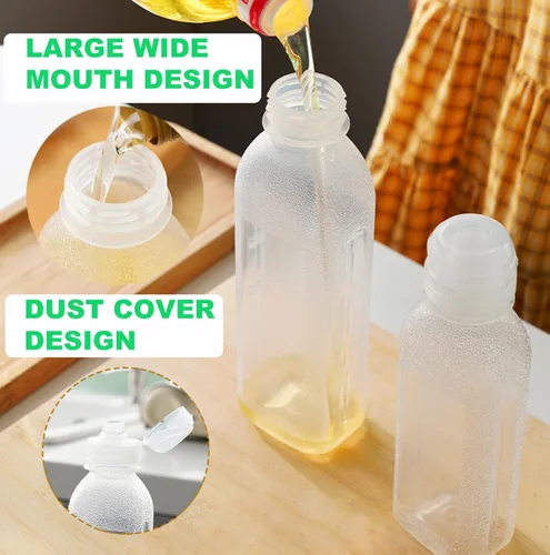 Miniatura 3 de WAYDA Botellas exprimibles para condimentos, paquete de 6 botellas exprimibles para salsas, recipiente de aderezo de ensalada de ketchup, botellas