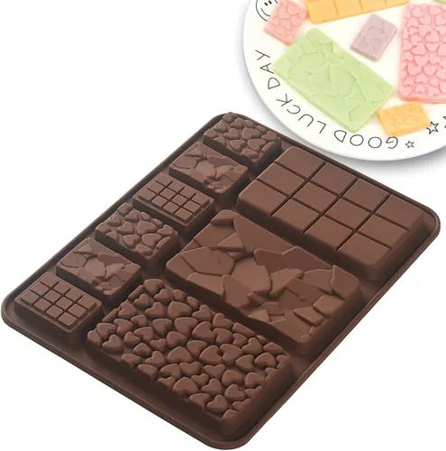 Miniatura 2 de Moldes de silicona para chocolate Break Apart, moldes de barra de chocolate, moldes caseros de proteínas y barras energéticas, 5 paquetes