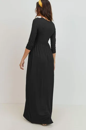 Miniatura 7 de LaClef Vestido de maternidad fruncido con bolsillo para mujer