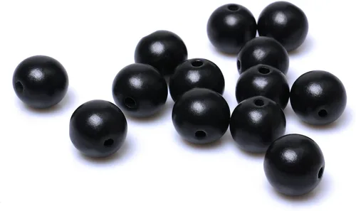 Miniatura 25 de 1000 cuentas de madera negras de 0.236 pulgadas a granel, cuentas espaciadoras sueltas de madera para manualidades hechas a mano, agujero de 0.079