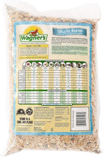 Miniatura 5 de Wagner's Paquete de semillas de cártamo y alimento de lujo para aves silvestres 5 libras de semilla de cártamo + 10 libras de alimento para pájaros