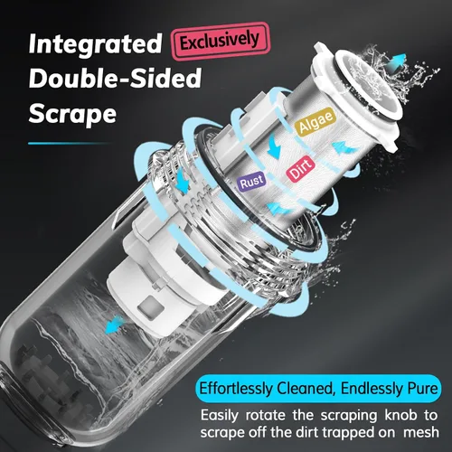 Miniatura 3 de Filtros de Sedimentos Spin Down de 40 Micrones con Raspador, Filtro de Sedimentos sin Necesidad de Desmontaje, Sistema de Filtro de Agua