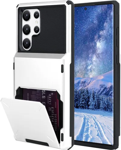 Funda tipo cartera para Samsung Galaxy S22 Ultra con 4 ranuras para tarjetas de crédito a prueba de golpes, funda híbrida de protección reforzada,