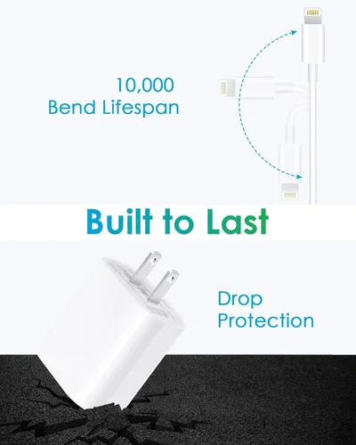 Miniatura 5 de CXX Cargador rápido i teléfono, bloque USB C de 20 W con cable de 6 pies compatible con IP 14/14 Pro/14 Plus/14 Pro Max/13/13 Mini/13 Pro/13 Pro
