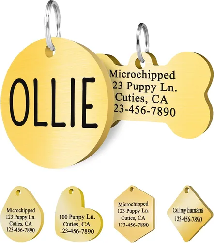 Miniatura 15 de Ultra Joys Etiquetas de identificación personalizadas de perros y gatos para mascotas, etiquetas de identificación personalizadas en la parte