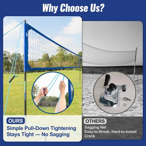 Miniatura 4 de Professional Volleyball Net Set Heavy Duty for Outdoor Backyard Portable with Aluminum Scoring Poles, Nets System, Adjustable Regulation Height