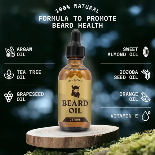 Miniatura 5 de Striking Viking Aceite cítrico para barba para hombres, 2 onzas líquidas, fórmula hidratante y suavizante, apoya el crecimiento más completo