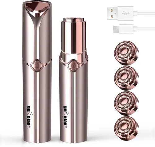 Miniatura 15 de gurelax - Removedor de vello facial para mujer, cara, barbilla, labio, bigote, cuello, axila, melocotón, difuminado, eléctrico, sin dolor, con 2