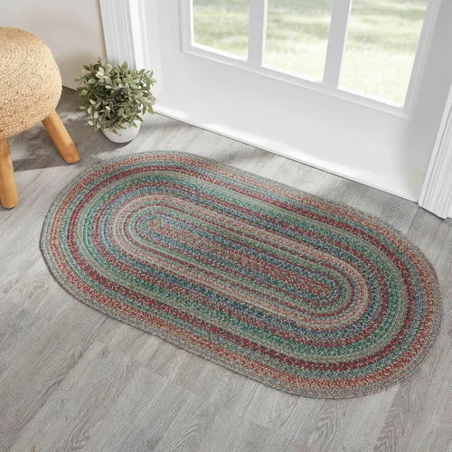 Miniatura 16 de VHC Brands Alfombra de yute multi medio círculo con almohadilla 19.5x36