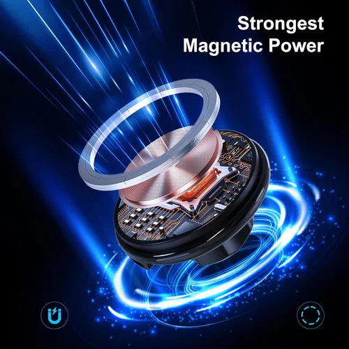 Miniatura 4 de Para Qi2 Magsafe 15W Cargador de portavasos de coche [restricción de calor], soporte magnético para taza de teléfono, cargador inalámbrico, carga