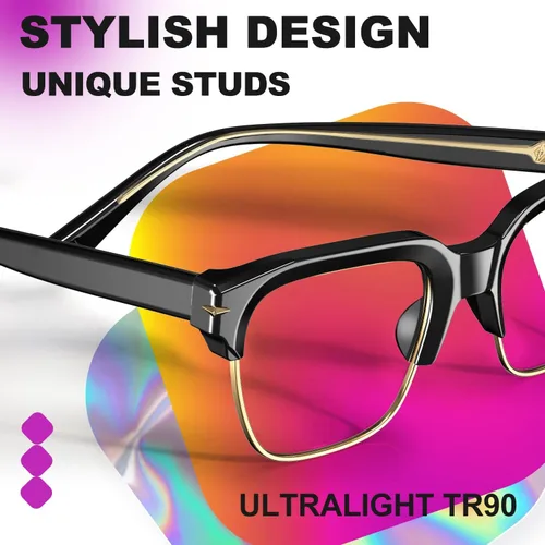 Miniatura 6 de VISOONE Light Weight TR90 Blue Light Blocking Glasses Frame Vision Protector Men Women ELBERT