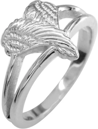 Miniatura 3 de Anillo de alas de corazón de ángel pequeño, 0.472in en plata de ley