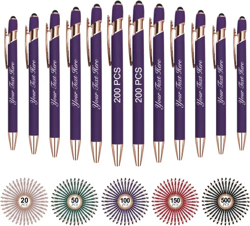 Miniatura 75 de Bolígrafos personalizados personalizados con nombre y texto a granel, 10 bolígrafos personalizados con grabado gratis, regalo para mujeres