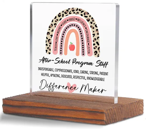 Letrero decorativo de escritorio transparente para después de la escuela, regalo de agradecimiento para mujeres y hombres, regalos de agradecimiento