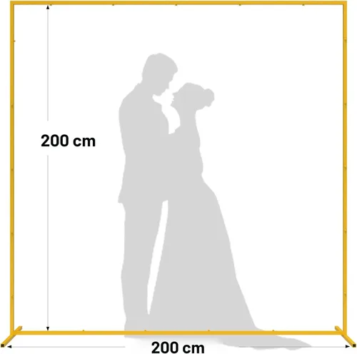 Miniatura 2 de Wokceer Soporte de Arco de Telón de Fondo para Boda Cuadrado 6.6 pies x 6.6 pies Soporte de Arco de Globos de Metal Dorado Pérgola de Jardín Marco