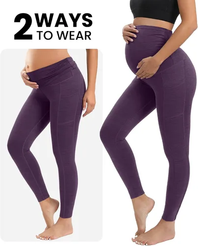 Miniatura 2 de IUGA Leggings de maternidad sobre el vientre, leggings de entrenamiento de maternidad con bolsillos, leggings de embarazo para mujer, ropa deportiva