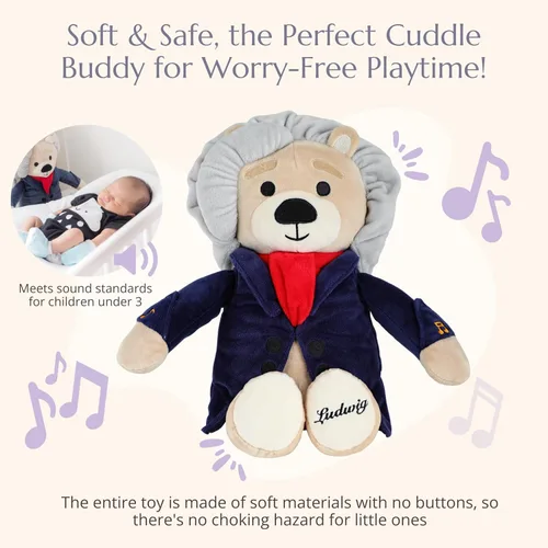 Miniatura 4 de Ludwig Van Beethoven - Oso virtuoso, música clásica para bebés, juguete educativo para bebés, niños y adultos