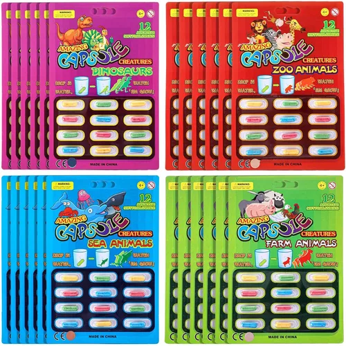 Gejoy 8 cápsulas de agua de animales de agua, dinosaurio, unicornio, criatura marina, fiesta, cognición, esponja, píldoras, espuma expansible,