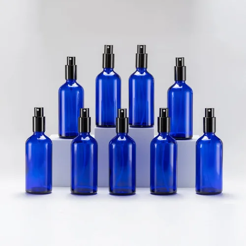 Miniatura 40 de YIZHAO Botellas de vidrio ámbar de 1 oz, con pequeño aerosol de niebla fina, tapa de metal, recargable para aceite esencial, viajes, limpieza