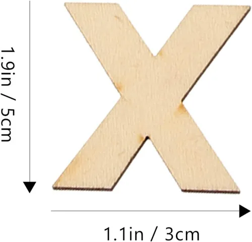 Miniatura 7 de HOMSFOU Letras de madera del alfabeto en minúsculas sin terminar letras artesanales de madera de 1.96 x 1.18 pulgadas, decoración de letras