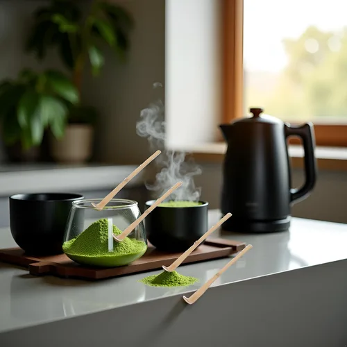 Miniatura 7 de 4 cucharadas de bambú de matcha, cuchara de bambú para matcha japonés, Chashaku, cuchara de té verde enganchada, utensilios de ceremonia de té