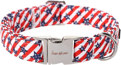 Miniatura 43 de Unique style paws - Collar para perro con hebilla de metal, naranja, duradero, lindo collar para perros pequeños, medianos y grandes