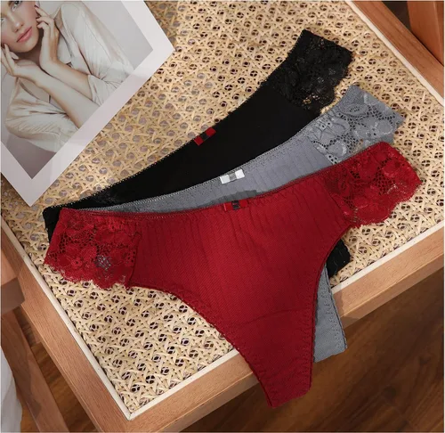 Miniatura 7 de LEVAO Tangas de algodón para mujer, tangas de algodón sexy con espalda en T, ropa interior cómoda, paquete múltiple S-XL