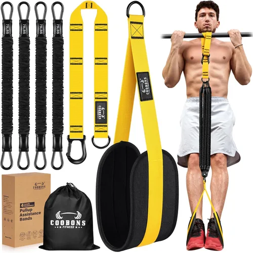 Miniatura 7 de Pull Up Assistance Bands, 300lbs Heavy Duty Resistance Bands for Pull Ups with Adjustable Height, Fabric Feet Rest & Knee Support, Strength Training