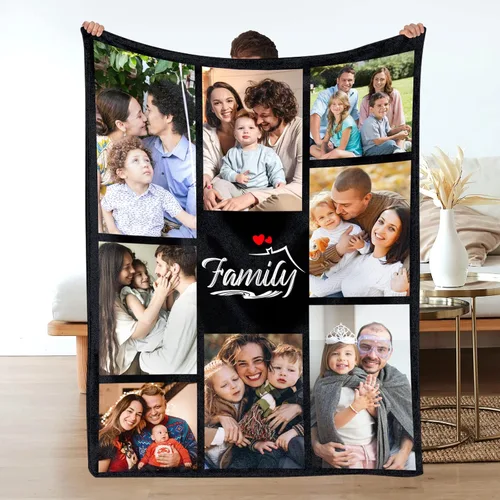 Miniatura 45 de Manta personalizada con foto/texto, manta con imagen personalizada, regalos de amor, regalos personalizados para parejas para novio, novia, esposa