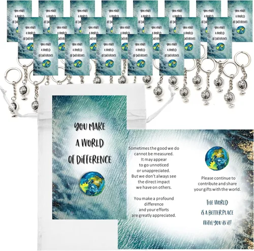 Smiling Wisdom | 20 regalos a granel | You Make A World of Difference Apreciation Mini tarjetas de 3.5 x 2 pulgadas | Equipo de empleados de