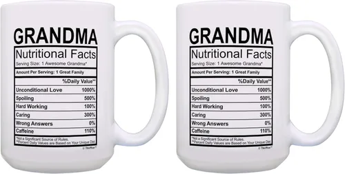 Miniatura 8 de Taza del día del padre para el abuelo con etiqueta de datos nutricionales, regalos divertidos para el abuelo de 11 onzas, taza de café, taza de té