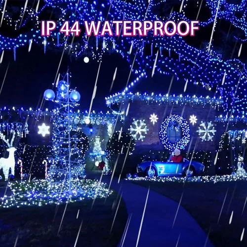 Miniatura 7 de Dazzle Bright Paquete de 2 tiras de luces solares para exteriores, total de 80 pies, 240 luces LED solares impermeables, 8 modos, luces de alambre