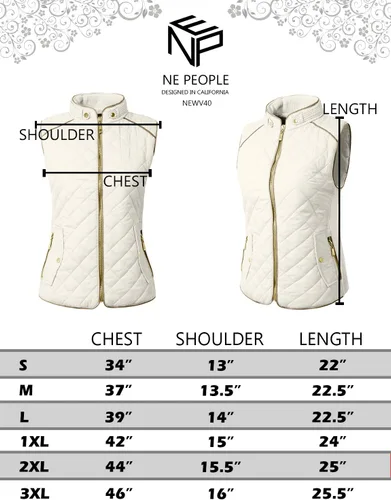 Miniatura 6 de NE PEOPLE Chaleco acolchado ligero con cremallera para mujer (S-3XL)