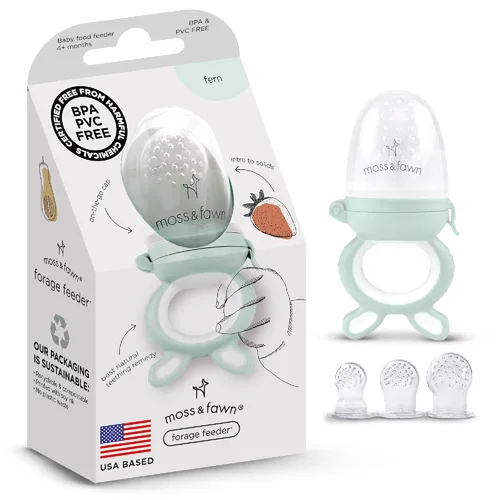 Miniatura 14 de Moss and Fawn Alimentador de Exploración – Paleta de leche materna congelada de silicona calmante y juguete de dentición de alimentos para bebés
