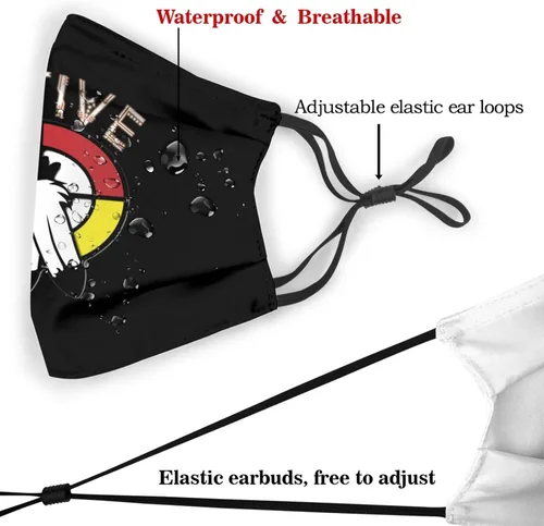 Miniatura 5 de Native American Medicine - Mascarilla reutilizable para adultos, color negro, Negro