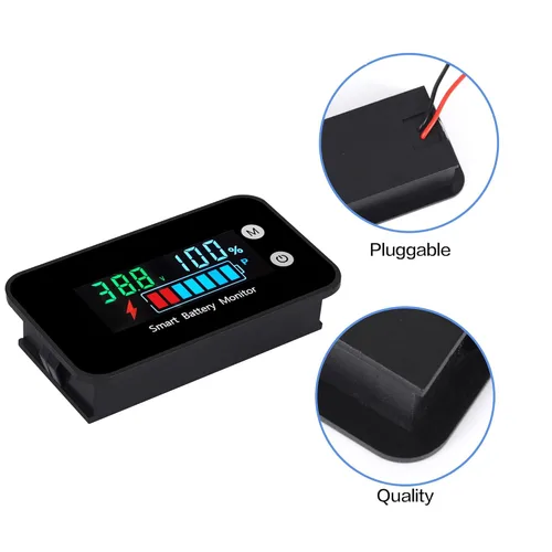 Miniatura 3 de Monitor de batería impermeable IPX7 de 12 V, 24 V, 36 V, 48 V, 60 V, 72 V, medidor de batería, medidor de batería, capacidad digital, capacidad