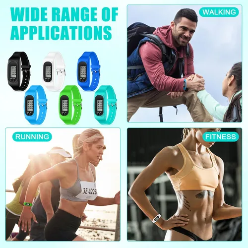 Miniatura 5 de Geyoga Pedometer for Walking Steps and Miles Pedometer Watch Silicone Steps Tracker Running Bracelet Ankle Step Counter for Calorie Burning and Step