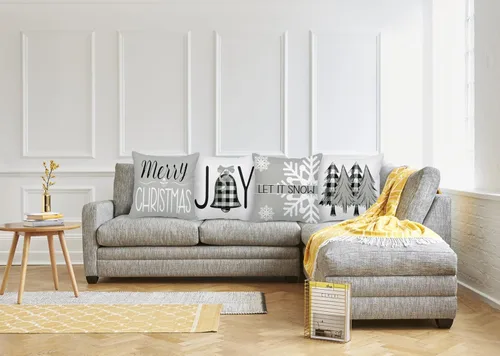 Miniatura 5 de Geefuun - Juego de 4 fundas de almohada navideñas grises para decoración del hogar, 18 x 18, para dormitorio, decoración