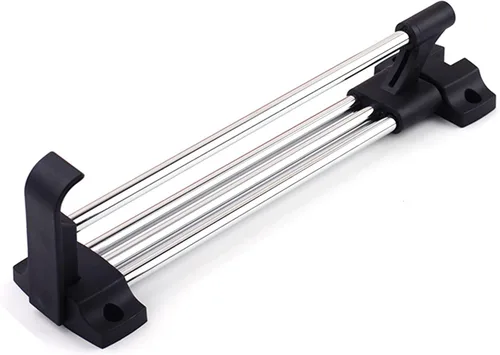Miniatura 12 de Barra de valet extraíble para armario, ajustable lateral, resistente, retráctil, con tornillos, acero laminado en frío, barra de valet para armario