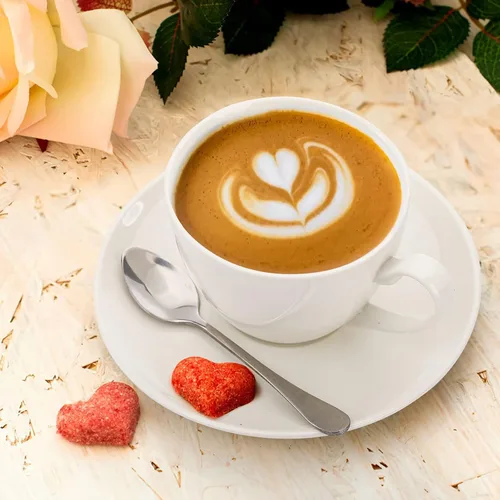 Miniatura 2 de Foraineam Tazas de café expreso con platillos y cucharas, juego de tazas de té blanco de 6 onzas, juego de taza de café de porcelana y platillo