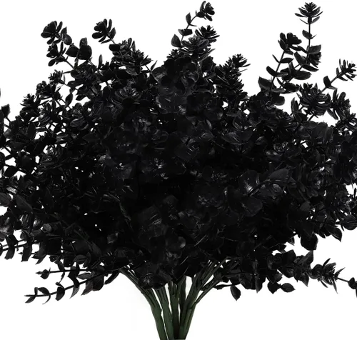 RECUTMS - Flores artificiales, plantas artificiales, resisten los rayos ultravioleta, arbustos sintéticos, para interior y exterior, maceta para