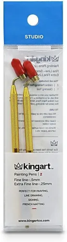 Miniatura 6 de KINGART Bolígrafo de pintura de línea fina de 0.020 in, puntas de latón de línea fina, bolígrafo aplicador de pintura con reservor, herramienta