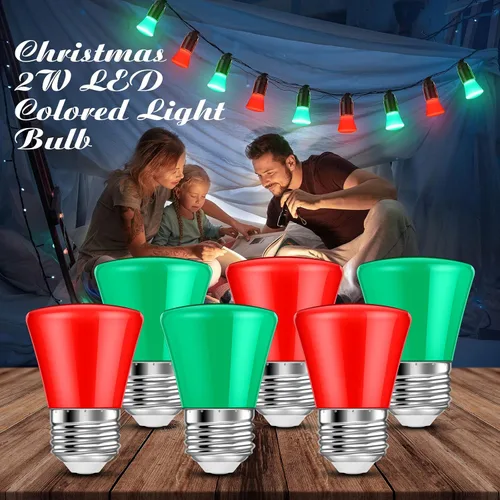 Miniatura 5 de 25 bombillas LED de Navidad de 2 W de repuesto para tira de luces al aire libre, base E26, plástico impermeable, S14, bombilla LED S14 para boda