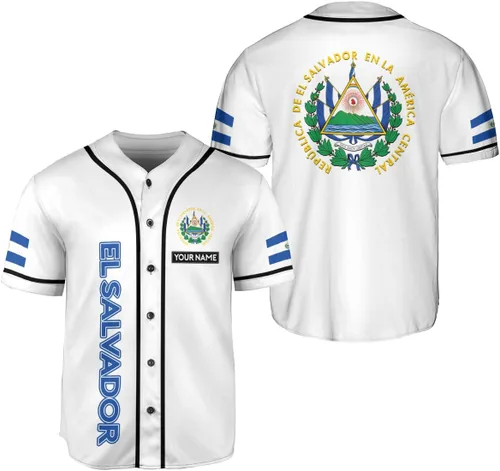Camiseta personalizada de béisbol de El Salvador, camiseta de orgullo de la bandera de El Salvador, camiseta salvadoreña, camiseta de El Salvadoreña
