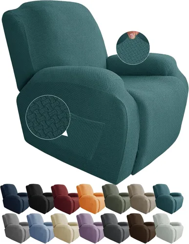 Miniatura 13 de JIVINER Fundas de sofá reclinable de 8 piezas, fundas elásticas de jacquard para sofá reclinable, fundas para sala de estar, protector suave de 3