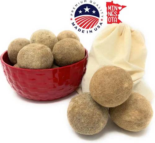 Miniatura 2 de Alpaca Home Bolas secadoras 100% de lana de alpaca, fieltro, juego de 3, fabricadas en Estados Unidos, todos los colores naturales, hipoalergénicas