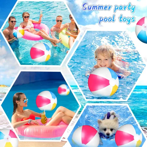 Miniatura 4 de Tatuo Pelotas de playa inflables de 12 pulgadas, 3 unidades, pelota de playa para piscina, pelotas flotantes para actividades al aire libre