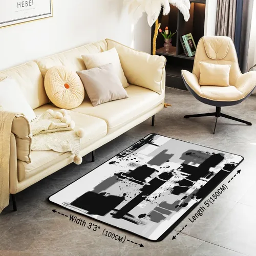 Miniatura 3 de Feelyou Tapete de interior de arte abstracto para niños y niñas, alfombra geométrica de 3 x 5 pulgadas, ultra suave, retro, circular, geométrica
