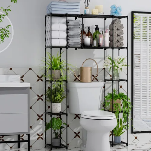 Miniatura 3 de PPN Gabinete de almacenamiento sobre el inodoro, organizador de baño premium y estantes de almacenamiento para espacios pequeños