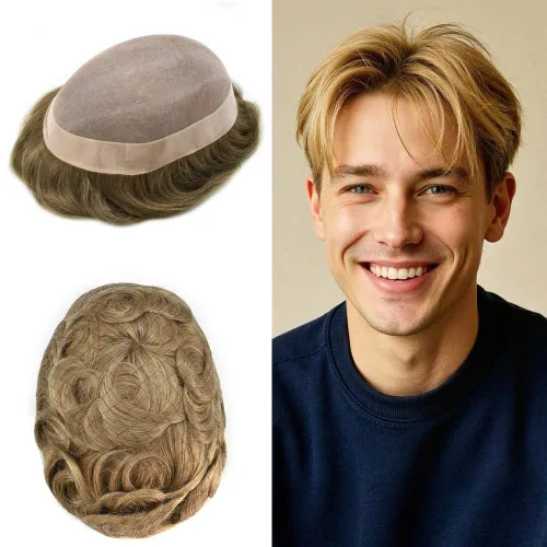 Miniatura 117 de Mens Toupee Hair Piece For Men Fine Mono Men Hair System Toupee For Men Hair Piece Real Human Hair System For Men Protesis Capilar Para Hombre 6x9